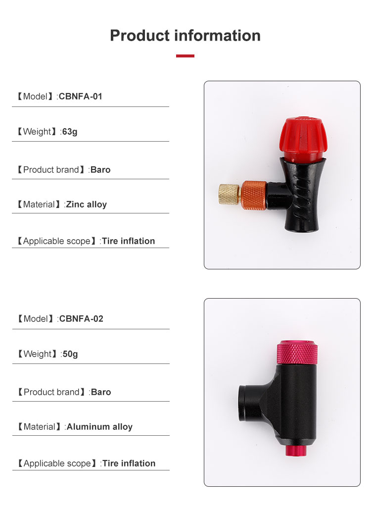 Portable CO2 Cartridge Bicycle Pump Valve Head