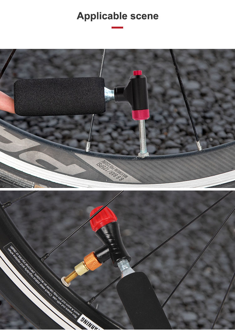 Portable CO2 Cartridge Bicycle Pump Valve Head